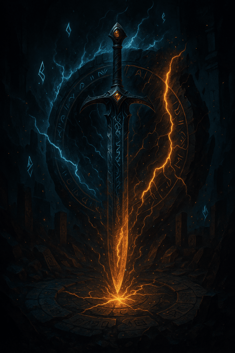 Temporal sword relic used as fantasy artifact artwork.
