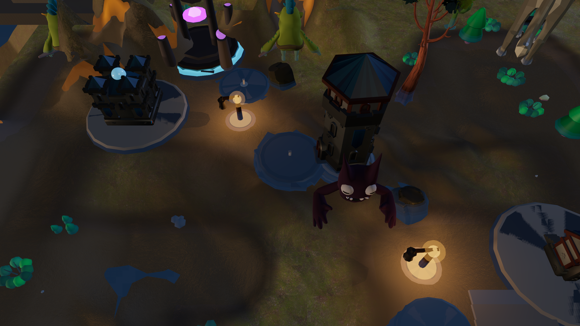 In-game gorge map with branching routes, crossings, castles, and guarded objectives.