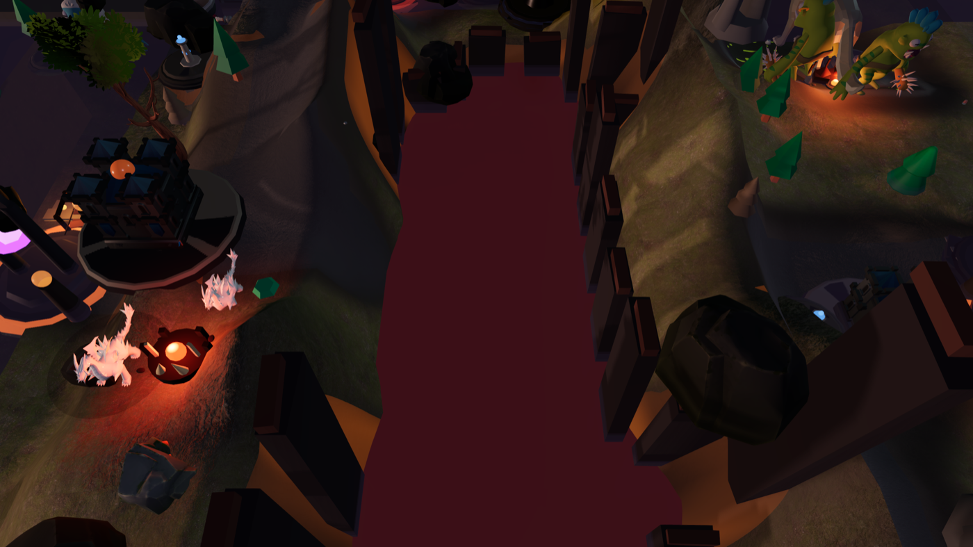 Volcanic adventure map overview with lava, roads, and dangerous terrain.