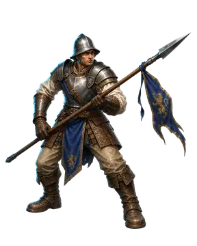 Avalon Pikemen unit card art.